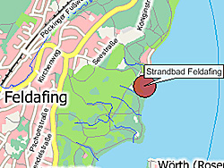 Geografische Karte der Badestelle EU-Badegewässer - Starnberger See, Strandbad Feldafing