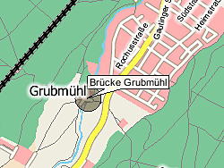Geografische Karte der Badestelle Würm, Brücke Grubmühl