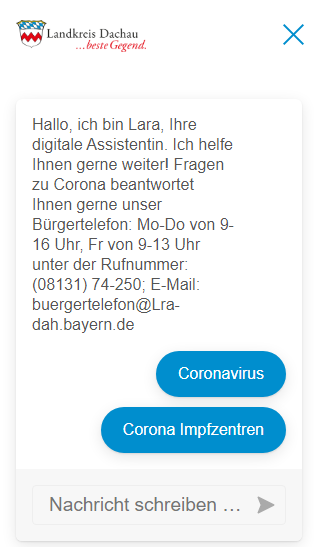 Externer Link: Landratsamt Dachau &raquo; ChatBot 