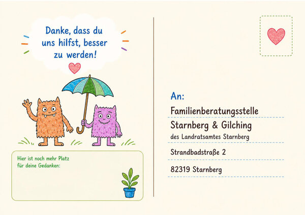 Rückmeldepostkarte Kinder Seite 2