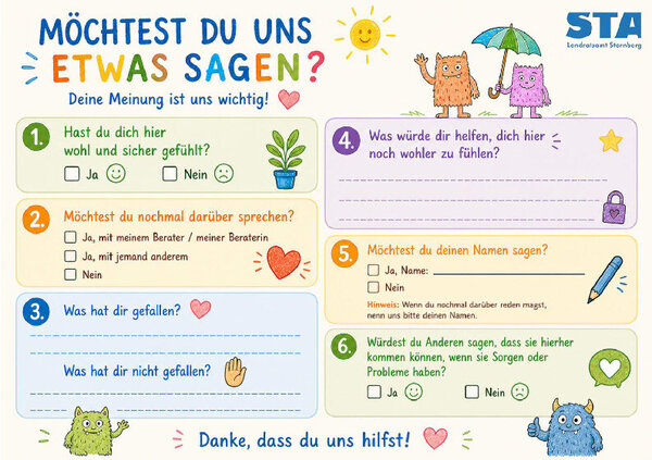 Rückmeldepostkarte Kinder Seite 1